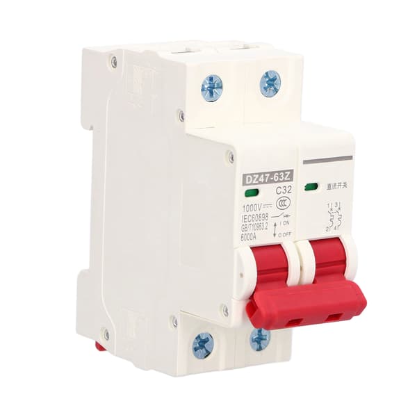 DZ47-63Z C32 2P 32A 1000V DC Miniatyr Strømbryter Solcelle PV System DIN Skinne Montering Isolator