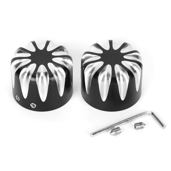 2st Motorcykel Främre Axelkåpa Svart CNC Aluminiumlegering Mutter Skydd Passar Tri Glide