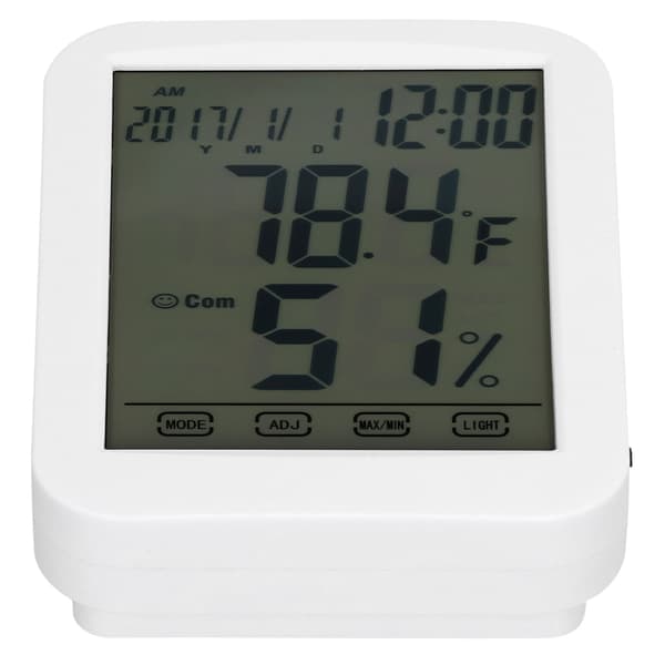 Digitalt Termometer Hygrometer LCD Touch Screen Temperatur Fugtighedstester til Hjemmekontor
