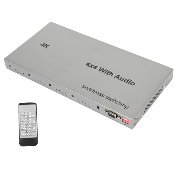 HD Multimedia Interface Switch 4 ind 4 ud 4K 30Hz Video Switcher Splitter Audio Extractor til PC Projektor 100-240V EU Stik
