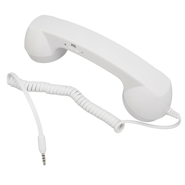 Retro Strålingssikker 3,5 mm Kablet Telefonhåndtaks Mottaker for Smarttelefon Datamaskin Hvit