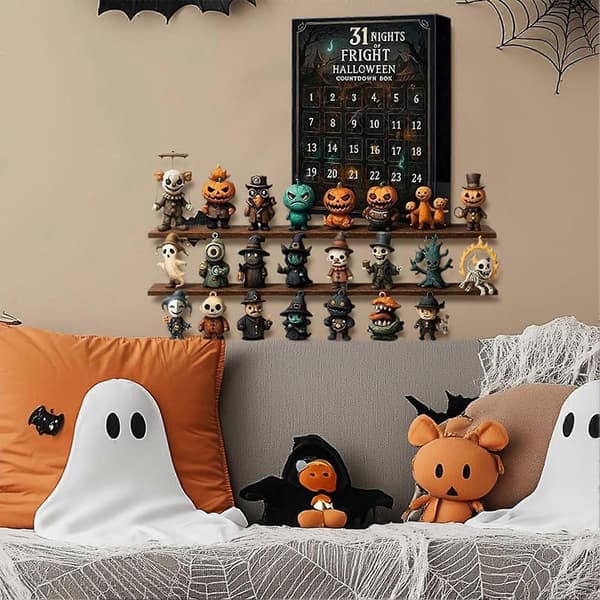 31 nætter med rædsel til Halloween Countdown Box 2025 Skræmmende dukke samleobjekter gyserfigurer til ferien 15 Days