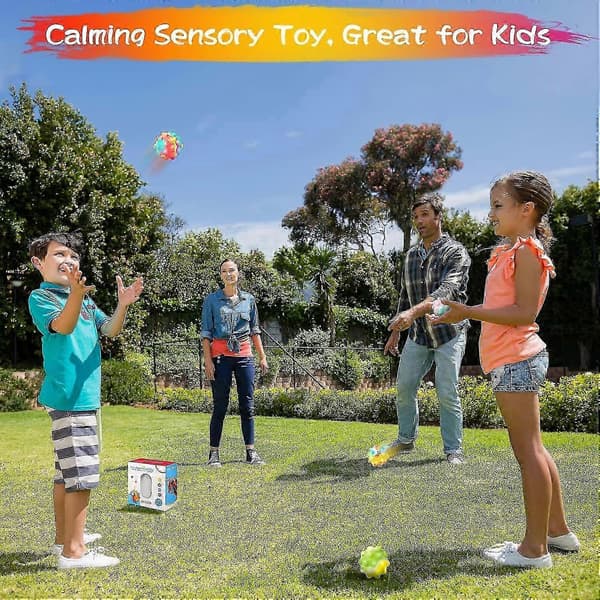 Fingertøj Stressbold til børn, drenge, piger, voksne, Pop Bubble Sensoriske Klemmebolde, 4 stk. Silikone Farverig Stressaflastende Håndlegetøj, 3D Bold Push Bubble