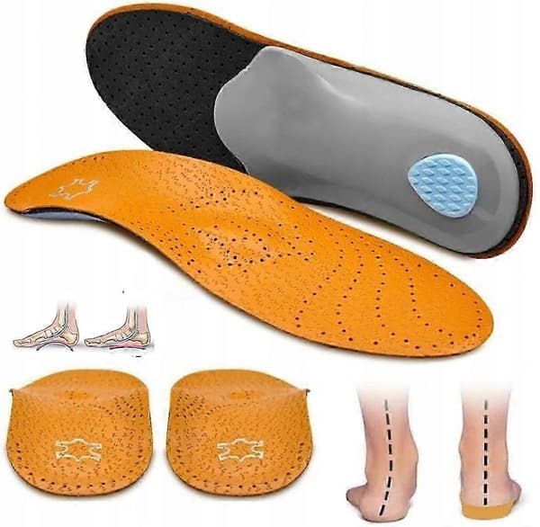 Skoinlägg för plattfot, valgus supination, ortopediska, läder