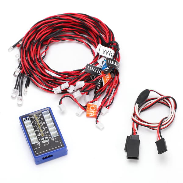 12 LED blinkende lyssystem for RC-biler 4,8-6V DC