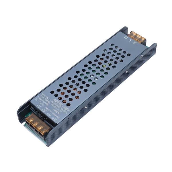 LED Switching Power Supply Driver Magnetisk Lys Transformator 48V AC180-250V 400W 8.4A Svart Lang Stripe