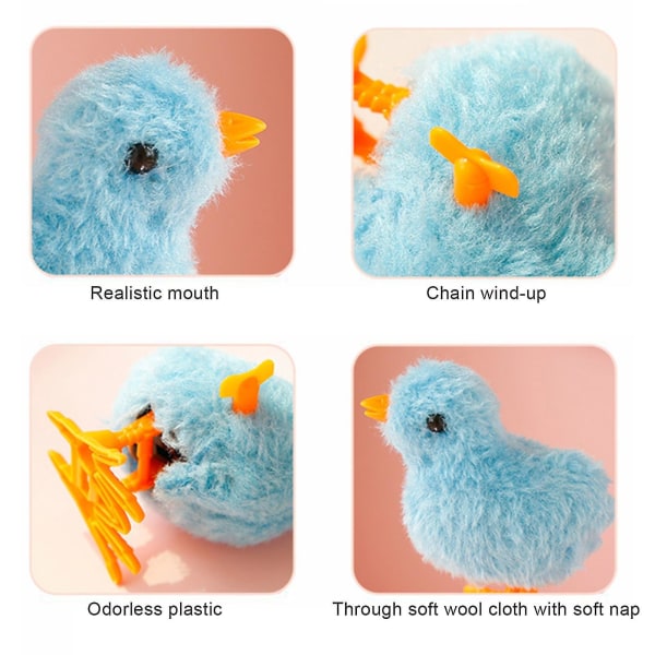 Jumping Chick Wind Up Lelut Uutuus Chicken Hopping Windup Lelu Blue