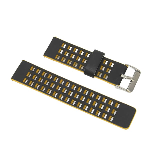 Realme Watch 2 22mm Læder Udskiftningsrem Sort Gul