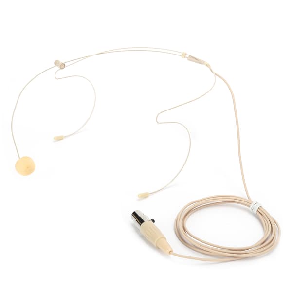 Beige 3-Pin Stik Hovedmonteret Mikrofon Kapacitans Hoved til Bodypack Transmitter