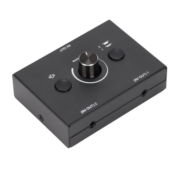 3,5 mm Audio Switch 2 Input 1 Output eller 1 Input 2 Output Splitterboks med Mute-knap