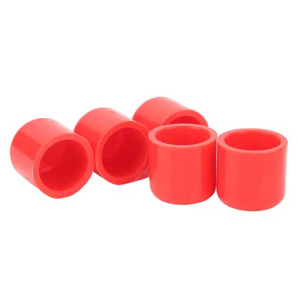 5st Silikon Blindlock 30mm Flexibel Slitstark Universell Insug Vakuumslang Plugg Röd