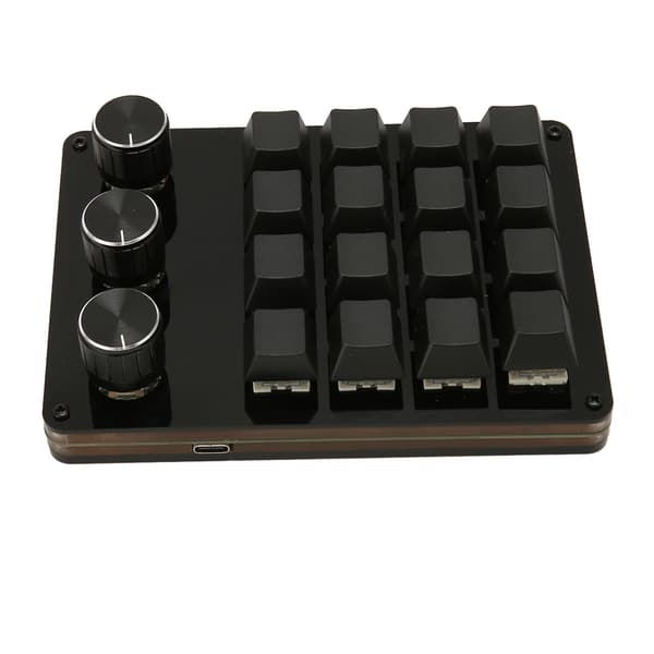16 Tangenter 3 Rattar Programmerbar Mekanisk Knappsats Hot Swappable Blå Switch för Spel Kontor Media