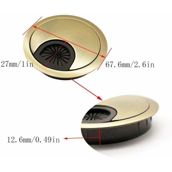 Zinklegering ledningsboks til hjemmekontor multifunktionel ledningsboks (2 STK Qinggu åbningsdiameter 60 mm),