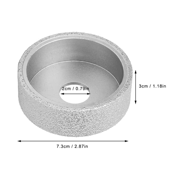7,3 cm loddet diamantkant slipeskive flat stein marmor keramikk 3,0 cm