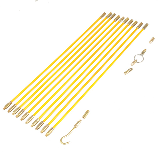 10 stk. 4 mm Glasfiber Elektrisk Kabeltrækker Push Pull Wire Kabel Sæt