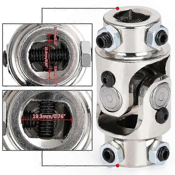 Varmtsælgende modificerede bildele styreaksel universalled 3/4\"DD x 3/4\"DD total længde 83mm3-1/4 One head has teeth