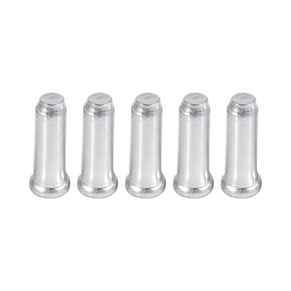 100 STK 2,5 mm Aluminium Gearskiftehætte Bremsewire Kabelender Sølv