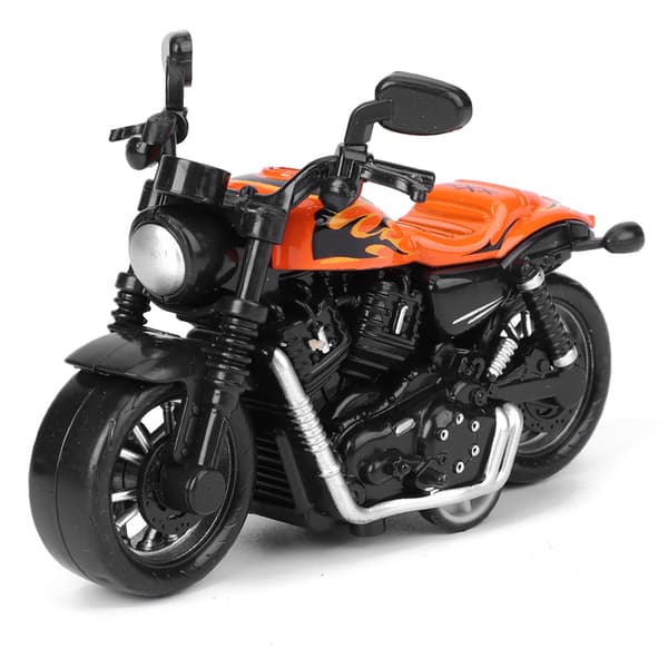 Leksaksmodell av legerad motorcykel, högt simulerad, barnleksak med dragfunktion (Orange)