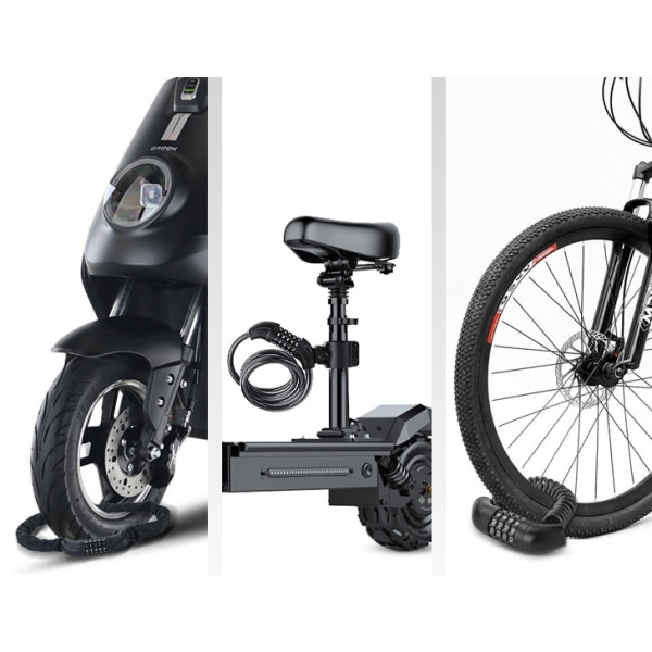 Cykellås, cykellås, cykellås med adgangskode, bærbar stålkædelås (PL-M4 (4-cifret hjelm hængelås)),