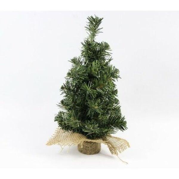 Bordplade juletræ, Mini bordplade kunstigt juletræ med stofposebase - 11,8 tommer