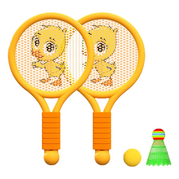 Letvægts Badmintonketsjer Legetøjssæt til Drenge Piger 3 til 7 År Indendørs Udendørs Orange Ælling
