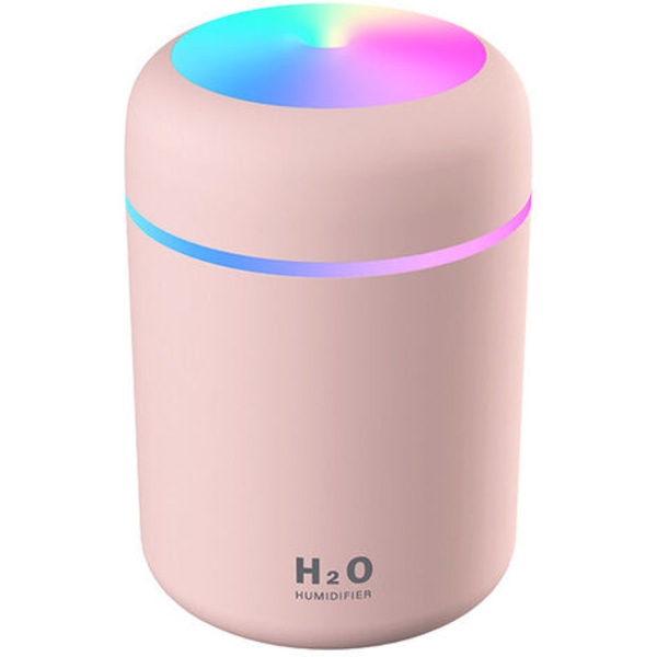 Luftfuktare, bärbar USB tyst luftfuktare för hembil rosa