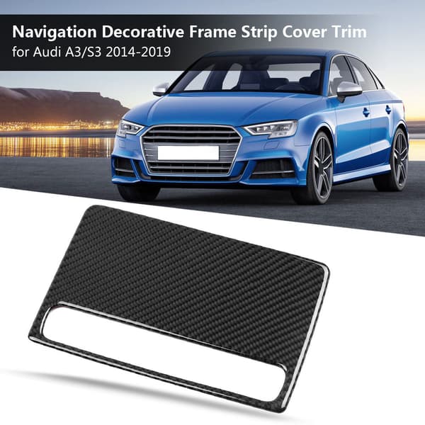 Carbon Fiber Bil Navigation Ramme Trim til Audi A3 S3 2014 2019