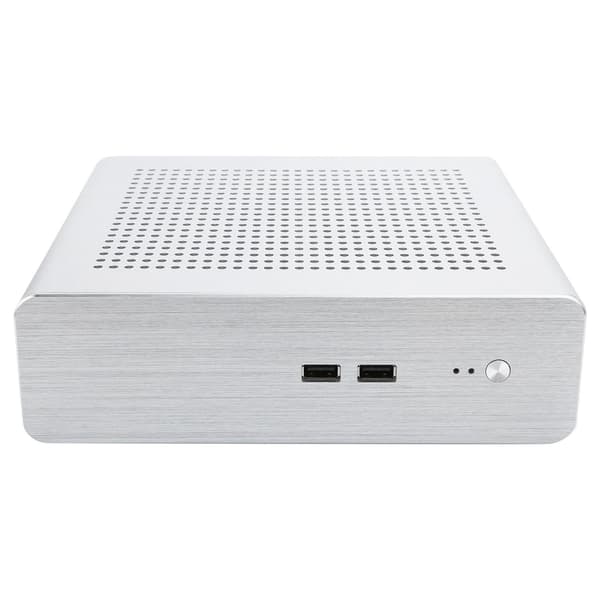G60S HTPC Chassi Full Aluminium DCATX Strömförsörjning MiniITX Fodral Silver USB2.0 Stationär Dator