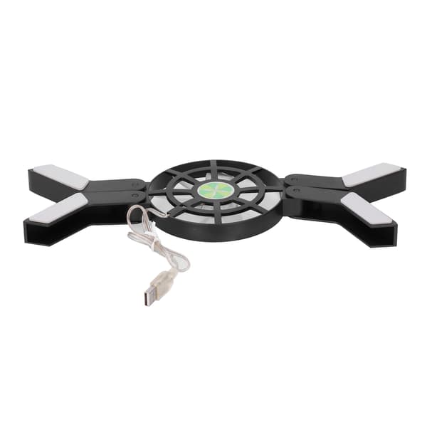 Lysende Stor Vifte USB Laptop Kjølematte Sammenleggbart Notebook Stativ DRS08 Svart
