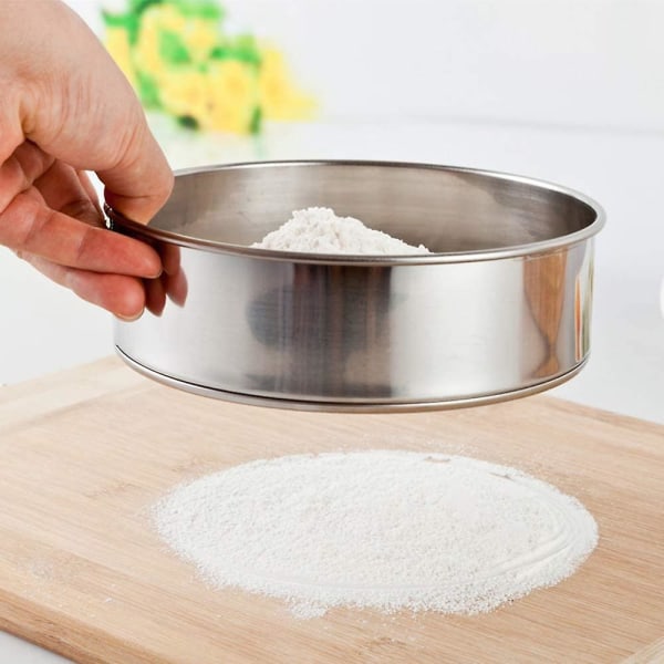 Piao mjölsil i rostfritt stål, mesh mjölsil för bakning av mjölsilar Tårtbakning Rund Premium rostfritt köksredskap