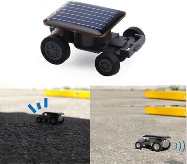 Mindste Mini Bil Solenergi Legetøjsbil Racer Pædagogisk Gadget Børnelegetøj Solenergi Legetøj Sort