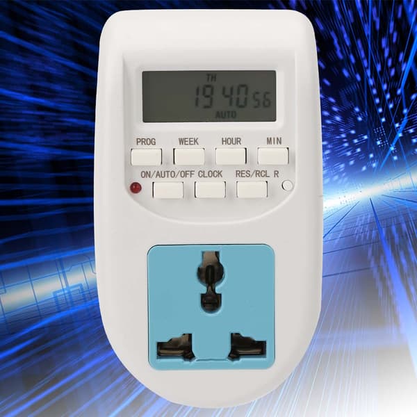 Digitalt Display EU-plugg Programmerbar Presis Energibesparende Stikkontakt Timer 220V