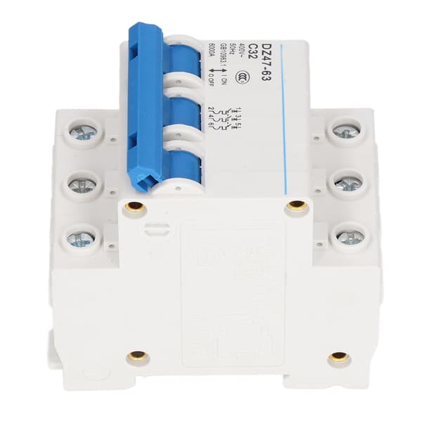 3P effektbryter DIN-skinnemontering effektbrytere 400V 32A bruddkapasitet 6000A