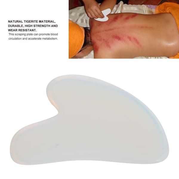 Naturlig Opal Gua Sha Skrapningsplatta Ansiktsmassager Kropp Hälsovårdsverktyg