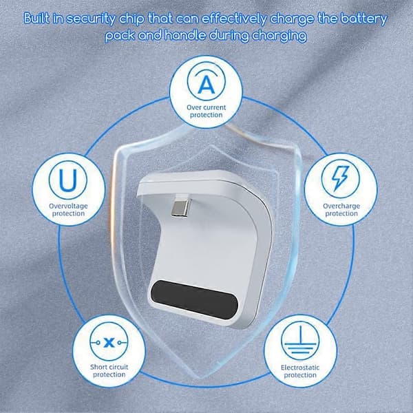 Oppladbare kontrollerbatterier 1500mAh: Spillkonsollader med solid bakklipsdesign - Essensielt spilltilbehør White