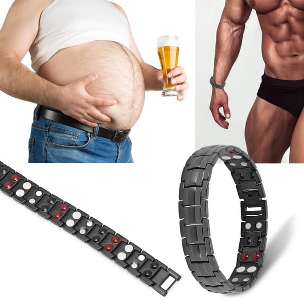 Magnetisk terapiarmbånd for menn - Lindre tretthet og reduser smerte - Svart