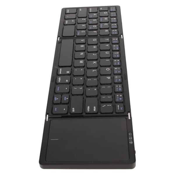 3-fold trådløst tastatur med touchpad, foldbart til tablet smartphone, indbygget batteri B089T sort
