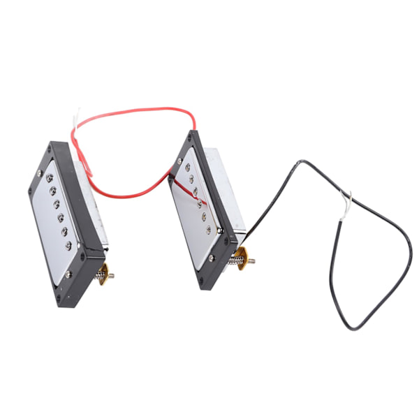 Elgitarr Pickup Metall Dubbelspole för LP Svart Ram Pickup Gitarrdelar Ersättning Silver