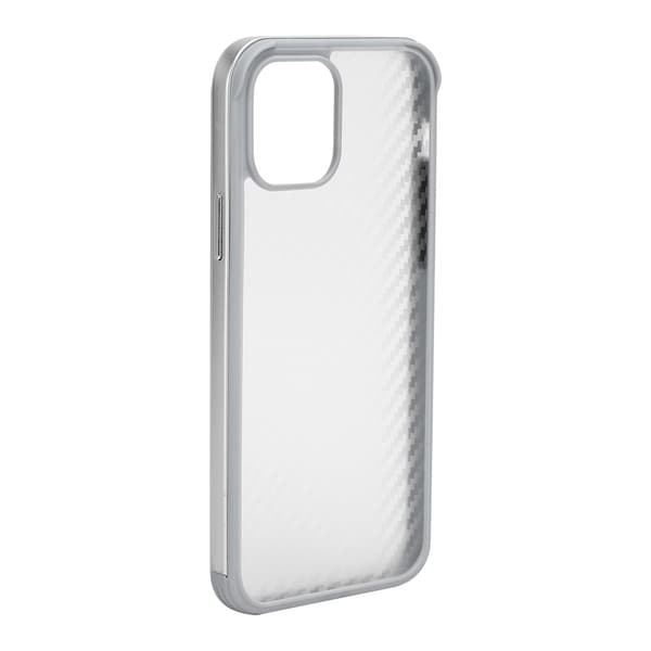 SULADA Fiber Texture Metallram Helfodral för iPhone 12 Pro Elegant Silver