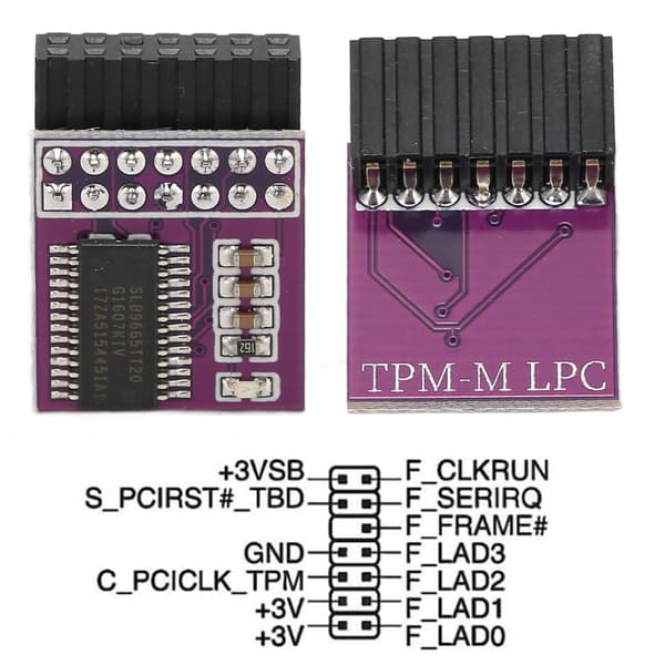 TPM 2.0 Sikkerhedsmodul 14Pin LPC Interface til ASUS Win11 Lilla
