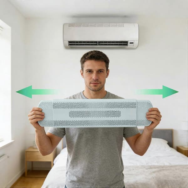 Väggmonterad luftkonditioneringsbaffeldeflektor infällbar luftkonditioneringsventilationsdeflektor, 22-37 tum justerbar baffel för väggmonterad Blue