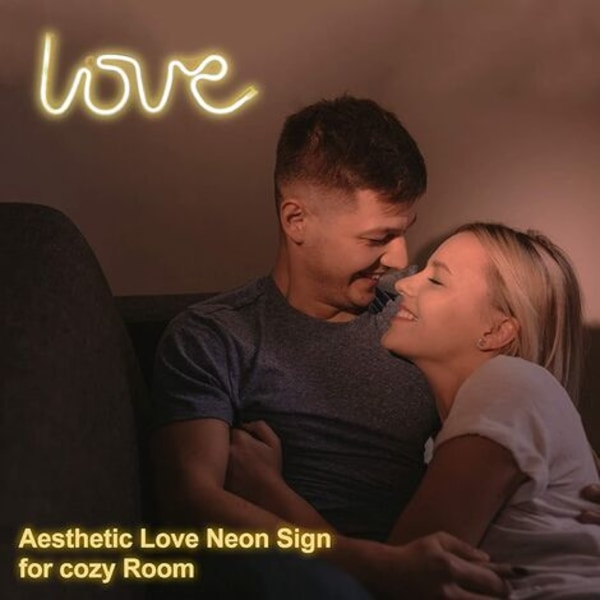 Love Light Neon Lights Signs for Bedroom, USB or Battery Led Neon Wall Signs Aesthetic Light up Signs for Kids School Gi