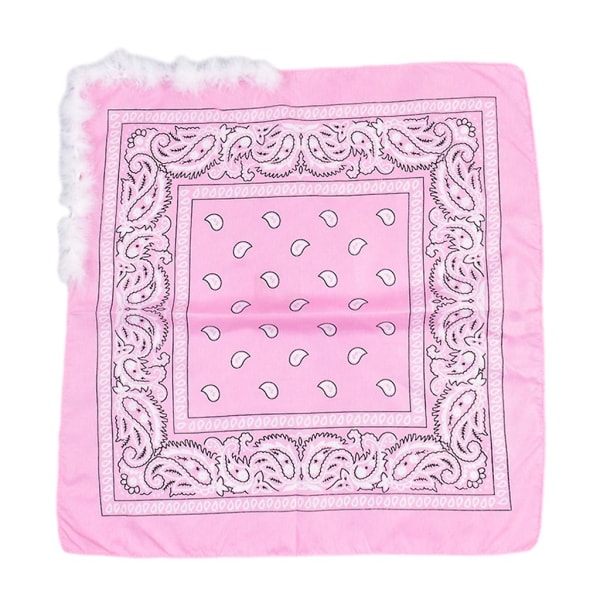 Cashew kukka bandana höyhenhuinalla solmittava pään kääre kuumille tytöille Pink