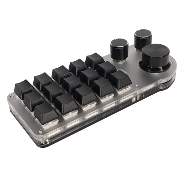 USB Mini 15-tasters programmerbart DIY-tastatur med 3 tilkoblingsmoduser Type C kablet Bluetooth 2.4G trådløst