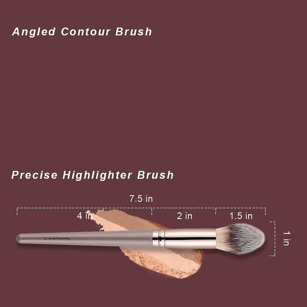 Highlighterborste, Premium Bronzer Face Makeup Brush, perfekt för kindnäsblandning Champagne Gold