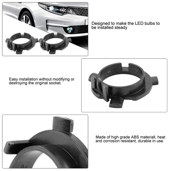 2 stk. LED H7 frontlyspære adapter baseholder for Kia K5 Hyundai Santa Fe