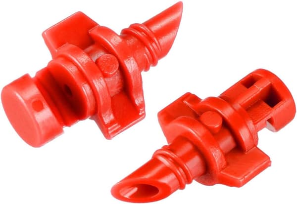 Micro Spray Fan Nozzle, 360 Degree Refraction Atomized Dripper for Hydroponic Garden Irrigation, 20 Pcs (Red)