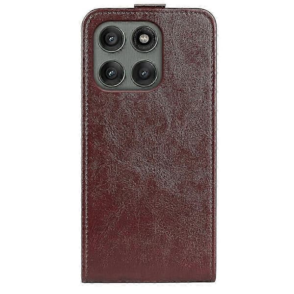 Compatible Case for Motorola Edge 60 Pro 5G with Card Slots Vertical Flip Leather Case Brown