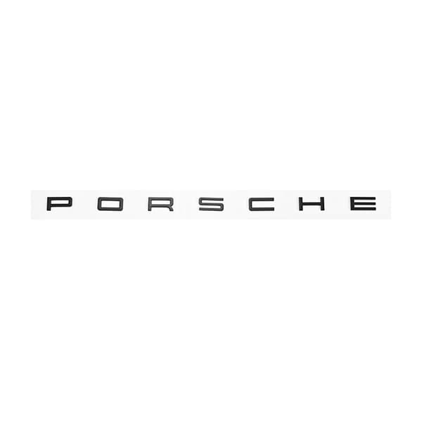 Glanssort Porsche-bogstaver bagklapsemblem til 911 Carrera Cayenne Turbo Gt3