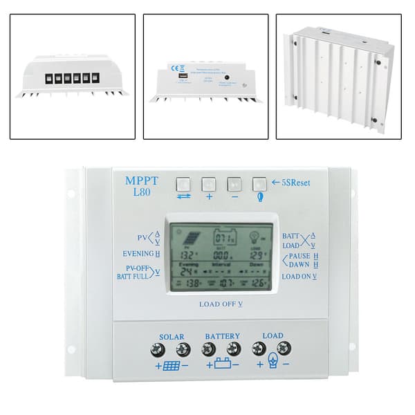 80A LCD PWM Solar MPPT Lataussäädin 12V 24V Säädin